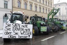 protesting farmers in Munich, Germany 2024-01-08