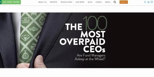 The 100 most overpaid CEO’s - photo of website As You Sow